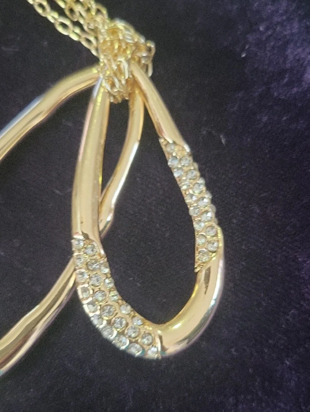 Style & Co. Gold Teardrop Crystal Pendant Necklace